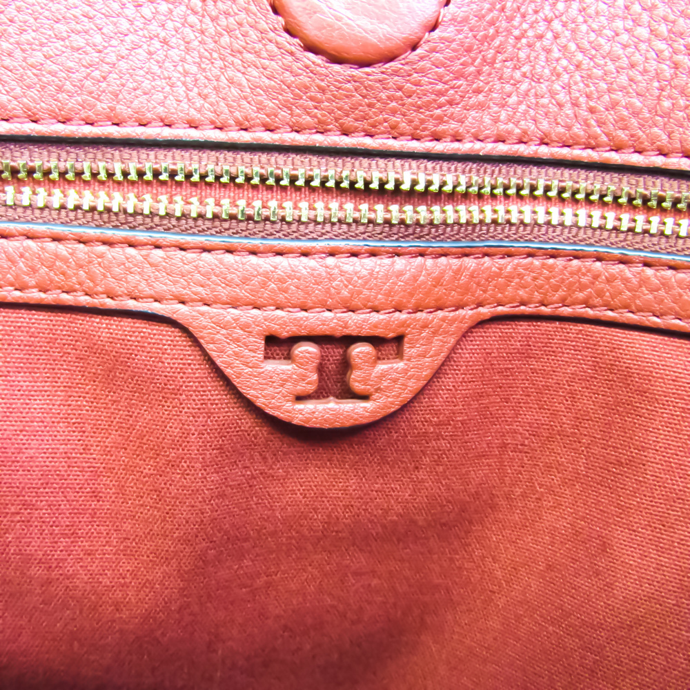 TORY BURCH Women's Leather Shoulder Bag Red Brown,Red Orange - Picture 10 of 10